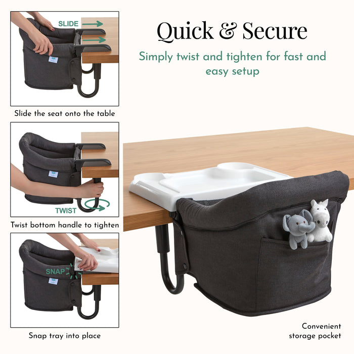 Evolur Clamp-On Comfort Table Chair – Black (5)