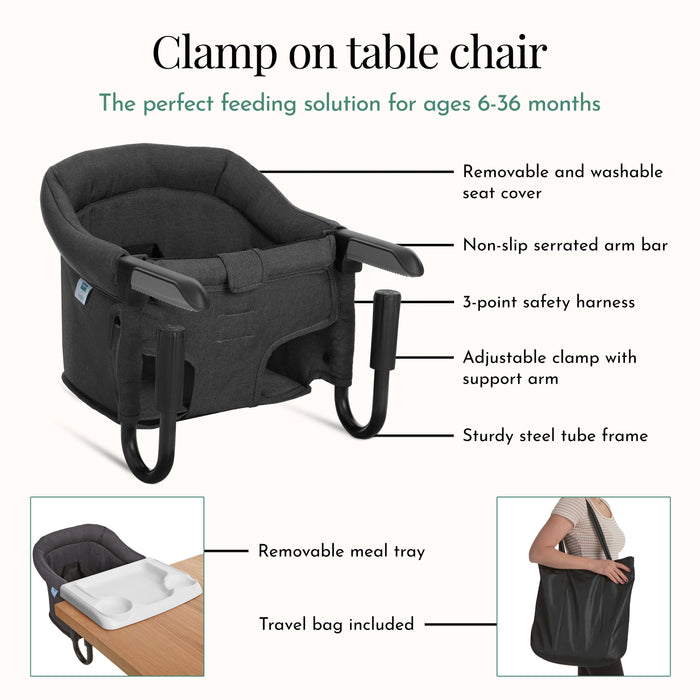 Evolur Clamp-On Comfort Table Chair – Black (6)