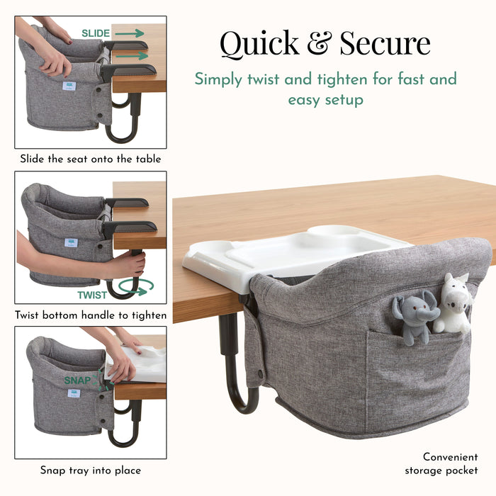 Evolur Clamp-On Comfort Table Chair – Grey (5)