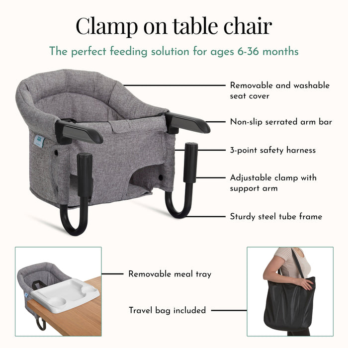 Evolur Clamp-On Comfort Table Chair – Grey (6)