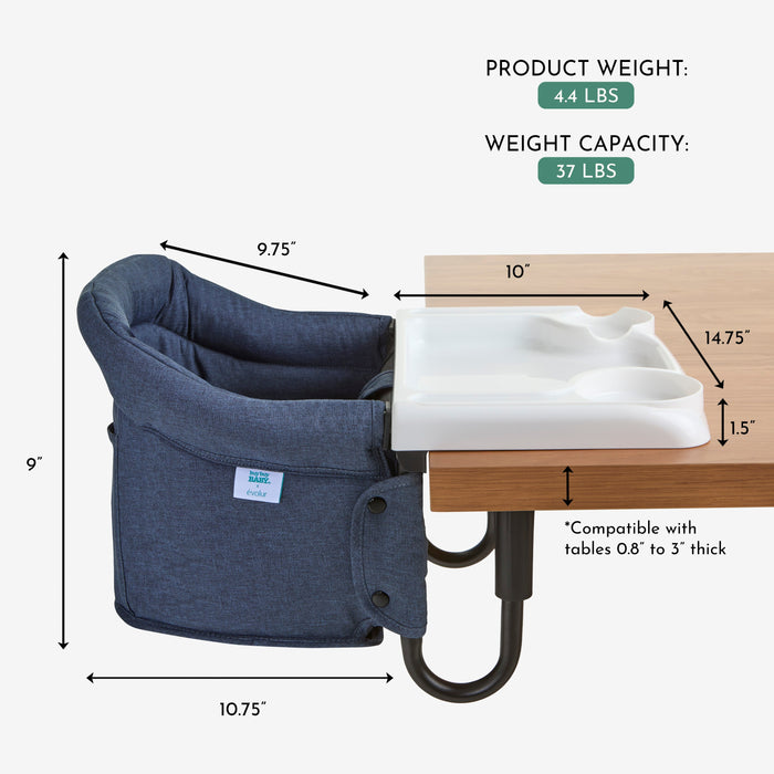 Evolur Clamp-On Comfort Table Chair – Navy (4)