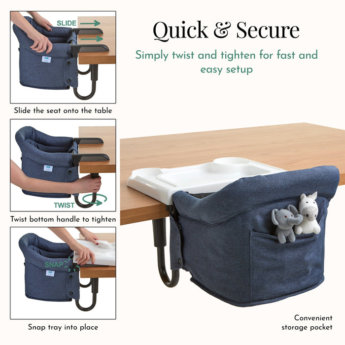 Evolur Clamp-On Comfort Table Chair – Navy (5)