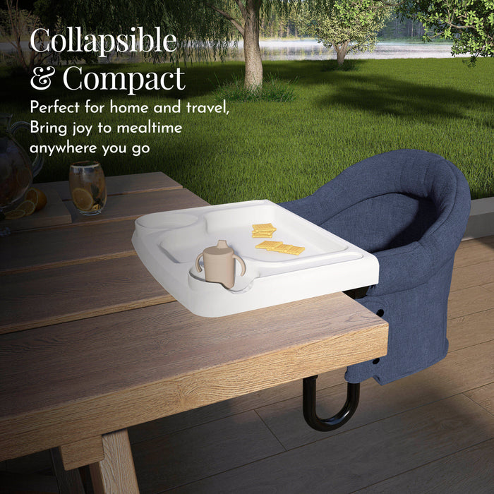 Evolur Clamp-On Comfort Table Chair – Navy (7)