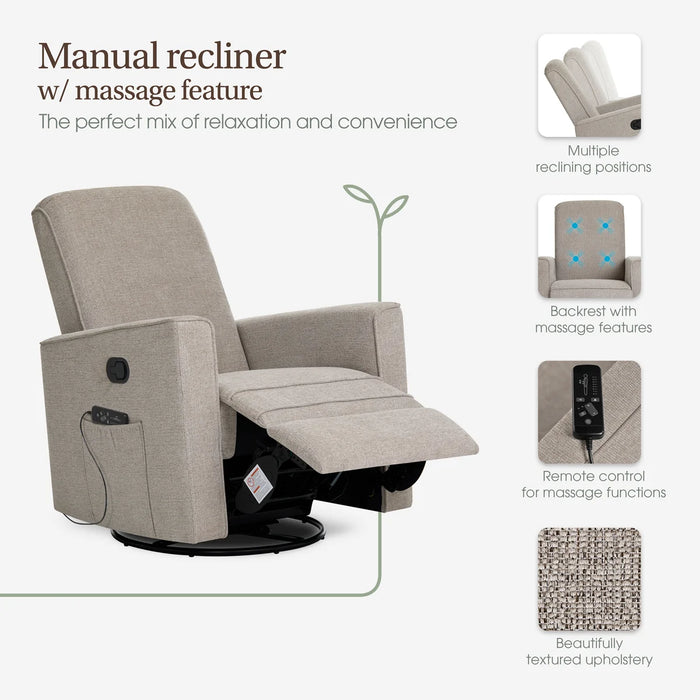 Fauteuil berçant Evolur® Raleigh avec masseur de dos | Fauteuil inclinable et à bascule