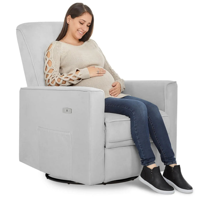 évolur® Harlow Deluxe Power Glider Recliner – 275° Swivel, USB Charging, Nursery Chair