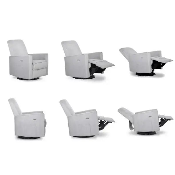 évolur® Harlow Deluxe Power Glider Recliner – 275° Swivel, USB Charging, Nursery Chair