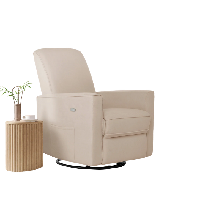 évolur® Harlow Deluxe Power Glider Recliner – 275° Swivel, USB Charging, Nursery Chair