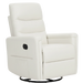 Evolur Peyton manual recliner glider chair shown in white upholstery on a plain background.