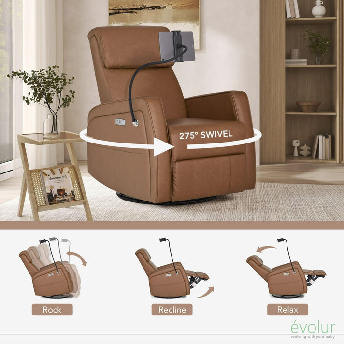évolur® - Evolur Maverick Power Recline Glider with Device Holder
