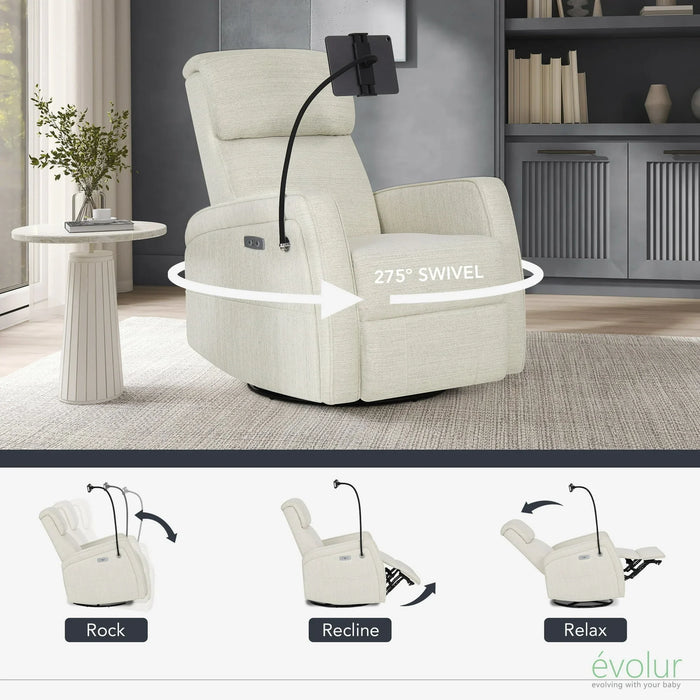 évolur® - Evolur Maverick Power Recline Glider with Device Holder