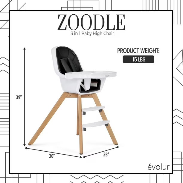 Chaise haute Evolur Zoodle 3-en-1