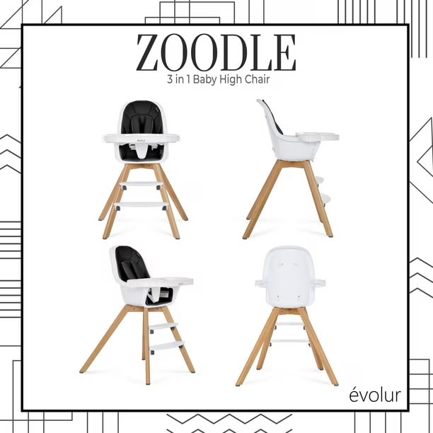 Chaise haute Evolur Zoodle 3-en-1