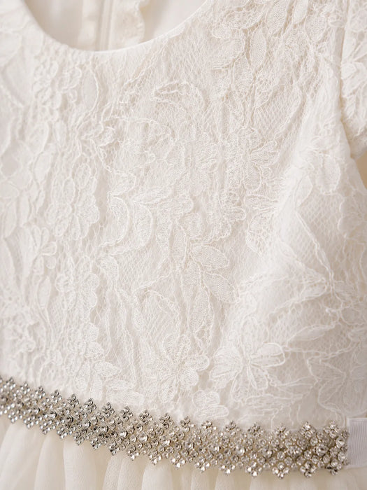 Robe de cérémonie en dentelle ivoire Fancy Kids® pour bébés et tout-petits, tailles TP-TTG