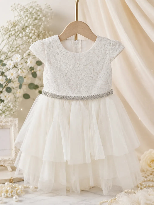Robe de cérémonie en dentelle ivoire Fancy Kids® pour bébés et tout-petits, tailles TP-TTG