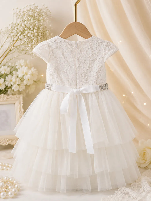 Robe de cérémonie en dentelle ivoire Fancy Kids® pour bébés et tout-petits, tailles TP-TTG