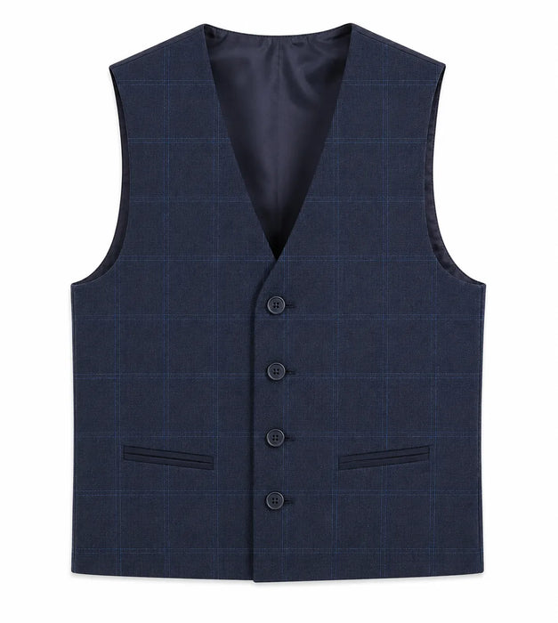 Fancy Kids® Boys 5-Piece Blue Windowpane Suit Set -Sizes 3M-22
