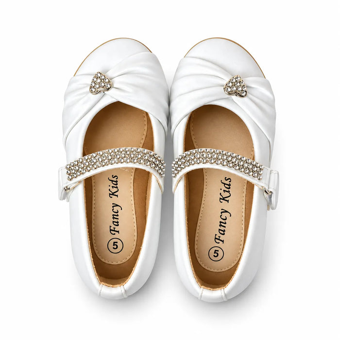 Chaussures de ville à paillettes en forme de cœur pour bébé fille Fancy Kids® - Tailles 1 à 8
