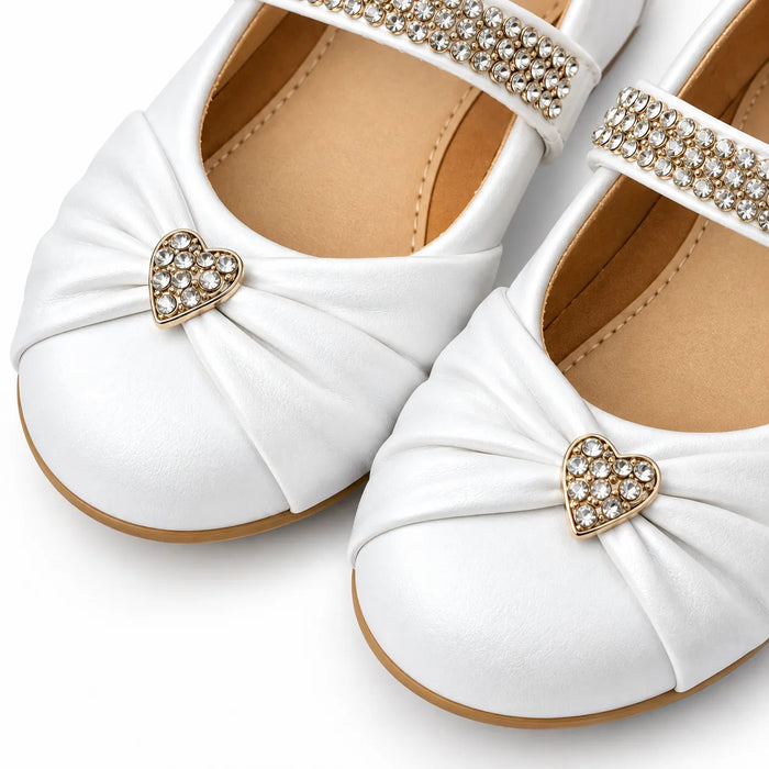 Chaussures de ville à paillettes en forme de cœur pour bébé fille Fancy Kids® - Tailles 1 à 8