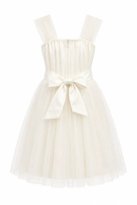 Elegant Baby Girls and Kids Tulle Dress with Flower Detail – Elegant Flower Girl Dress for Wedding & Baptism (3m to 12Y)