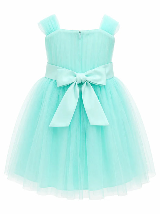 Elegant Baby Girls and Kids Tulle Dress with Flower Detail – Elegant Flower Girl Dress for Wedding & Baptism (3m to 12Y)