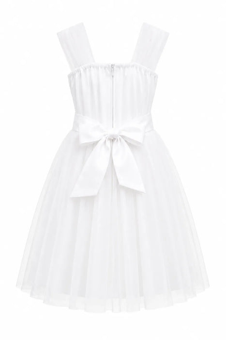 Elegant Baby Girls and Kids Tulle Dress with Flower Detail – Elegant Flower Girl Dress for Wedding & Baptism (3m to 12Y)