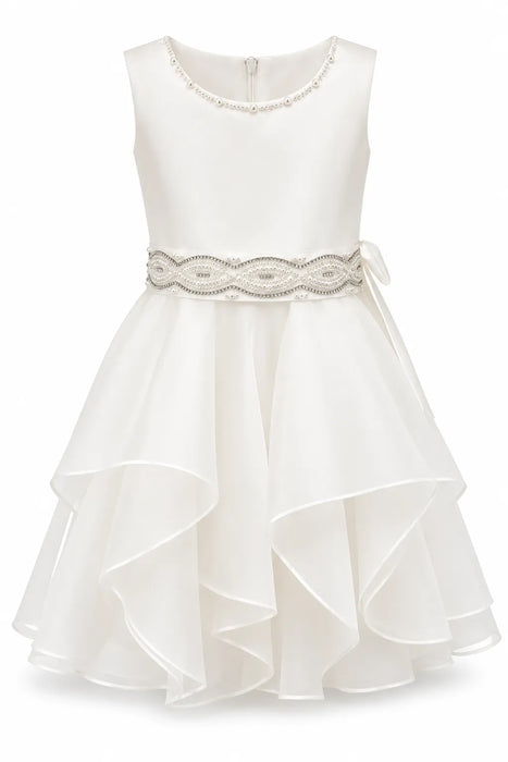 Fancy Kids® Pearl High-Low Trim Occasion Dress Sizes 2-16