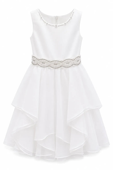 Fancy Kids® Pearl High-Low Trim Occasion Dress Sizes 2-16