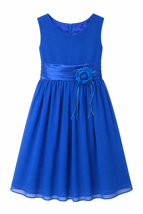 Fancy Kids® Sleeveless Satin Waist Flower Dress Sizes 2-16
