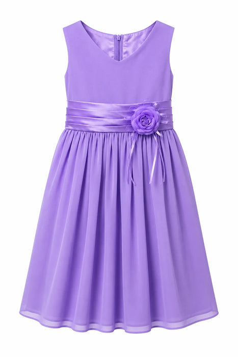 Fancy Kids® Sleeveless Satin Waist Flower Dress Sizes 2-16