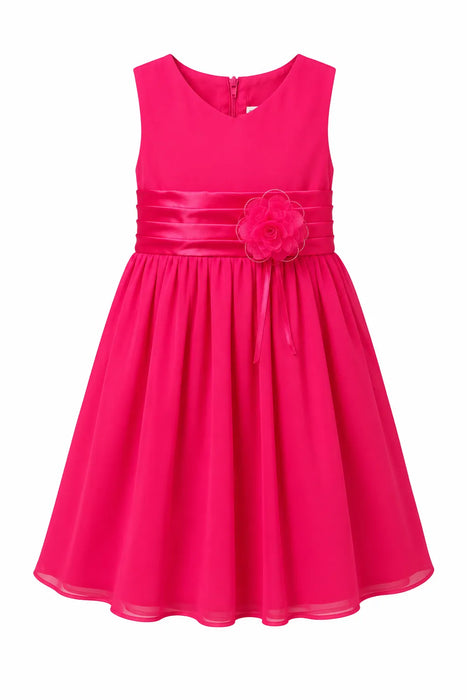 Fancy Kids® Sleeveless Satin Waist Flower Dress Sizes 2-16