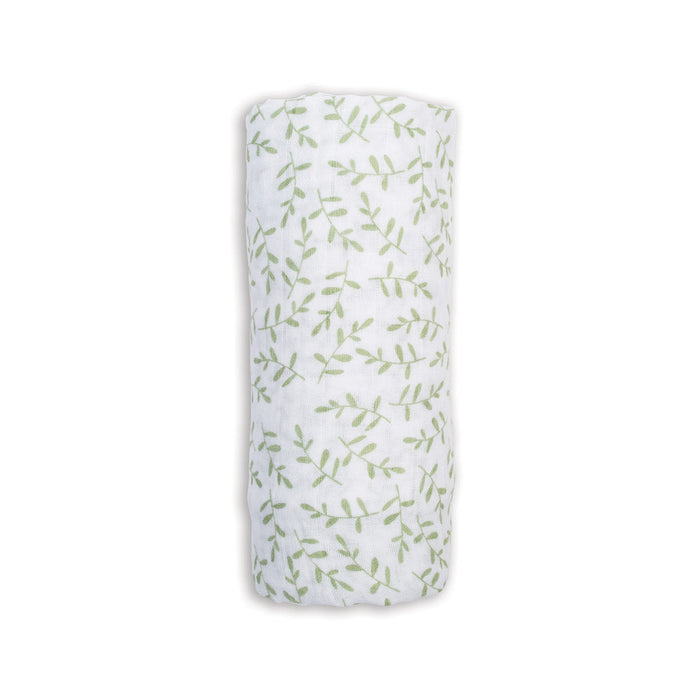 Lulujo Cotton Muslin Swaddle Blanket - Greenery
