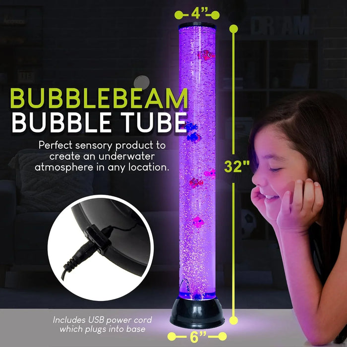 FDMT - Bubblebeam - Bubble Tube Lamp - Sensory Soothing Lamp or Night Light
