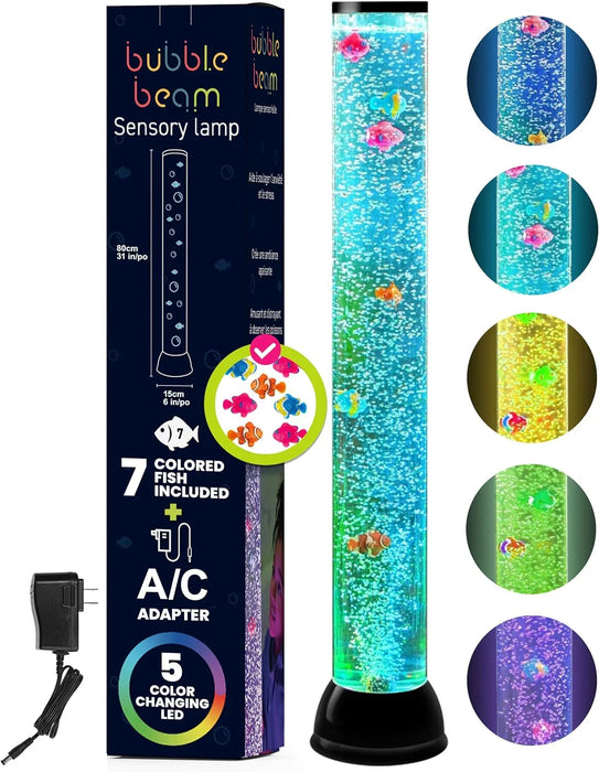 FDMT - Bubblebeam - Bubble Tube Lamp - Sensory Soothing Lamp or Night Light