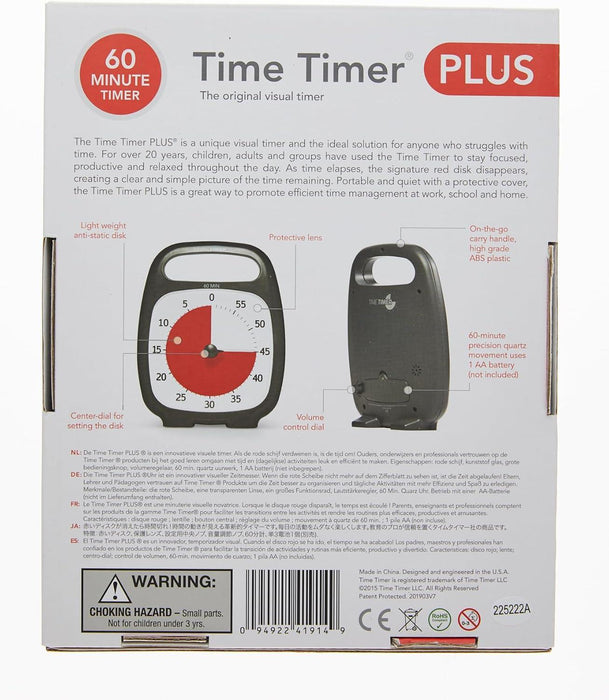 FDMT - FDMT Time Timer Plus with Pause Button – 60 minutes