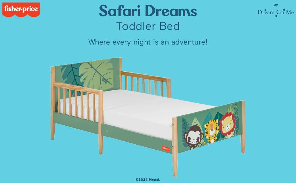 Fisher Price® - Fisher Price SAFARI DREAMS Toodler Bed (Animal Kingdom Collection)