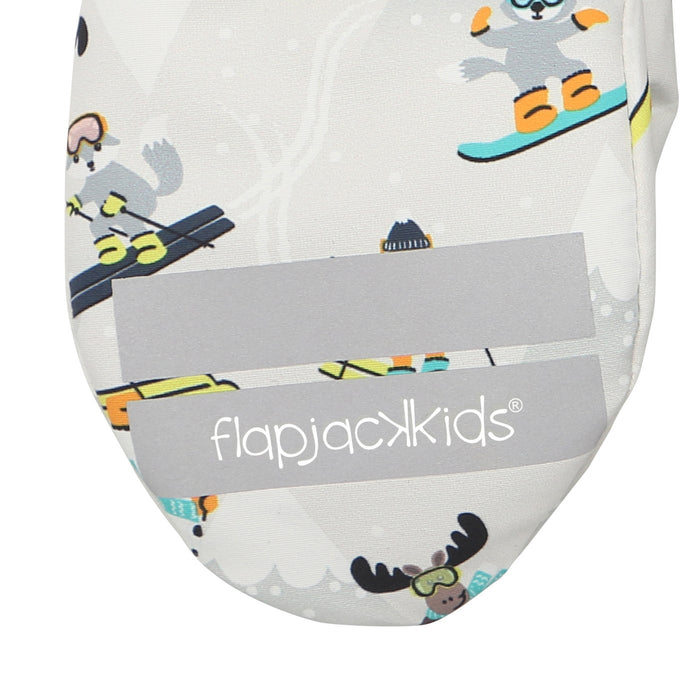 FlapJack Kids Water Repellent Ski Mittens - Ski Resort Grey