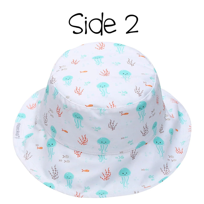 Flapjack Kids - Flapjack Kids Printed Splash-Proof Reversible Baby & Toddlers UPF50+ Sun Hat | 0M-4Y