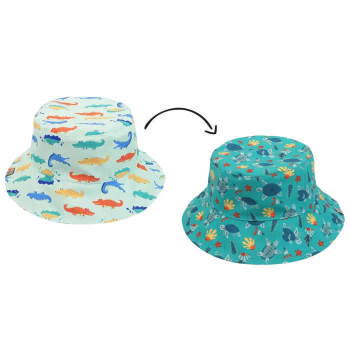Flapjack Kids - Flapjack Kids Printed Splash-Proof Reversible Baby & Toddlers UPF50+ Sun Hat | 0M-4Y