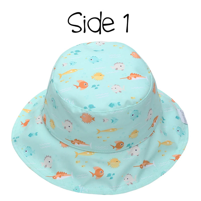Flapjack Kids - Flapjack Kids Printed Splash-Proof Reversible Baby & Toddlers UPF50+ Sun Hat | 0M-4Y