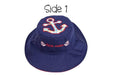 Flapjack Kids - FlapJack Kids UPF50+ Reversible Sun Hat - Anchor / Sailboat