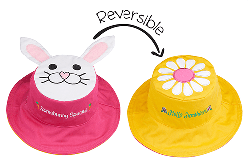 Flapjack Kids - FlapJack Kids UPF50+ Reversible Sun Hat - Bunny / Daisy