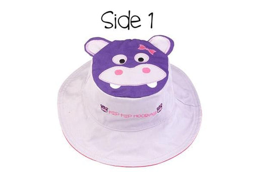 Flapjack Kids - FlapJack Kids UPF50+ Reversible Sun Hat - Hippo / Elephant