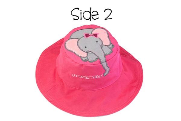 Flapjack Kids - FlapJack Kids UPF50+ Reversible Sun Hat - Hippo / Elephant