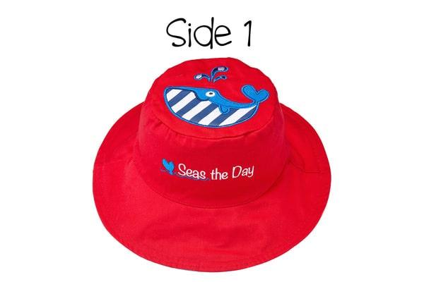 Flapjack Kids - FlapJack Kids UPF50+ Reversible Sun Hat - Whale / Octopus