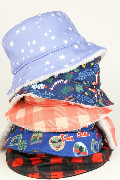 Flapjack Kids - Flapjack Kids Winter Bucket Hat Red Buffalo Check