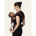 Flybaby 3D baby carrier shown on a woman with a baby facing inward, both smiling.