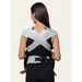 Flybaby 3D baby carrier in gray, shown from the back worn by an adult carrying a child.