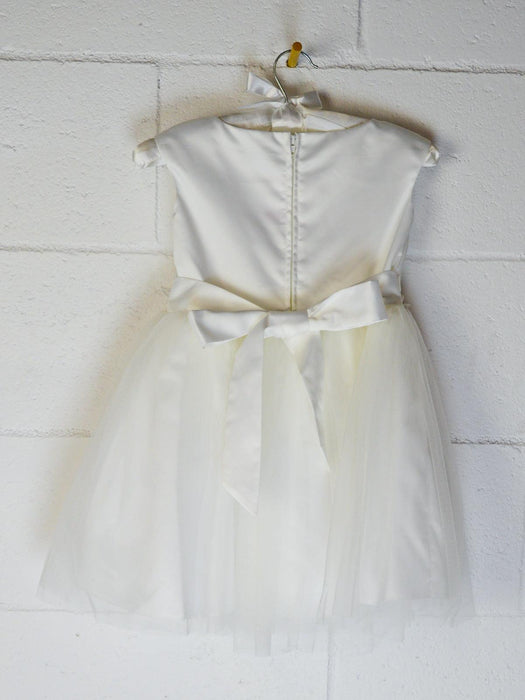 Formal Kids Wear - Adorable Baby Tulle Dress with Pearl Neckline, Lace Waistband & Back Bow (Ages 0-24M)