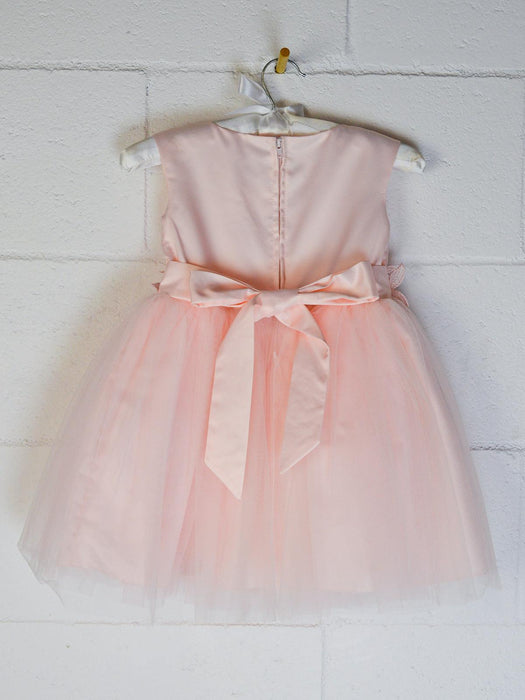 Formal Kids Wear - Adorable Baby Tulle Dress with Pearl Neckline, Lace Waistband & Back Bow (Ages 0-24M)