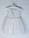 Formal Kids Wear - Adorable Baby Tulle Dress with Pearl Neckline, Lace Waistband & Back Bow (Ages 0-24M)